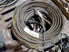 4 no of 3 tonne safe working load 22m length wire rope sling c.w soft eyes