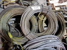9 no of 3 tonne safe working load 22m length wire rope sling c.w soft eyes