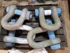 4 NO OF 120T DEE LIFTING SHACKLES BLUE NUT AND BOLT PIN