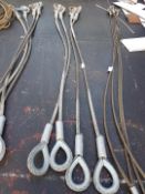 2 NO OF 34 TONNE 2 LEG WIRE ROPE SLINGS 4M LENGTH