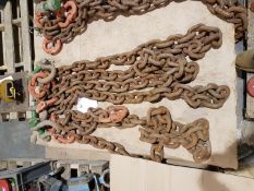 3 NO 12.5 TONNE CHAINS 4M LENGTH CW 12T GREEN PIN ALLOY BOW SHACKLE ONE END