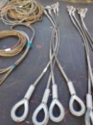 2 NO OF 34 TONNE 2 LEG WIRE ROPE SLINGS 4M LENGTH