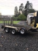 2016 Nugent 3500kg Plant trailer 10’ X 6’ Twin Axle Ramp Tailgate Ifor Williams