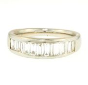 18Carat White Gold Baguette Diamond(1.50ct) Eternity Ring (Size M 1/2) 5mm