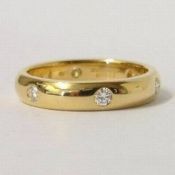 Vintage Cartier 18ct Yellow Gold Diamond Set Band Ring