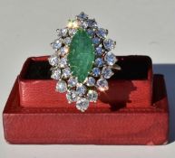 Emerald and Diamond Ring 14k