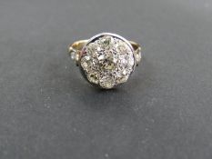 Withdrawn Lot Antique Edwardian 18ct Gold 1.3ct Diamond Cluster Ring C.1910