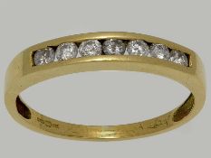c1990 Inline 7 Diamond & 18ct Gold Engagement Ring