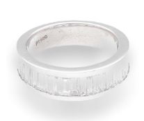 Platinum 900 Baguette Cut Diamond 2.00ct Eternity Ring (Size L) 4mm Widest
