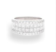 18Carat White Gold 1.50ct Diamond Princess Tension Set Cluster Ring (Size M 1/2)