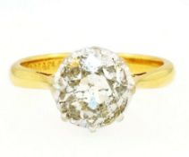 Antique 18 Yellow Gold & Platinum Old Cut Diamond(1.17ct) Solitaire Ring(Size H)