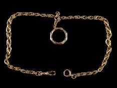 1905 Edwardian 9 Carat Yellow Gold Double Albert Watch Chain