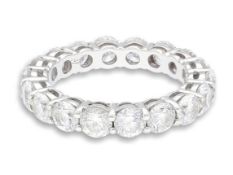 18carat White Gold Diamond(3.40ct) Full Eternity Ring (Size N) 4mm Wide