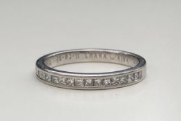 Diamond and Platinum Half Eternity Ring