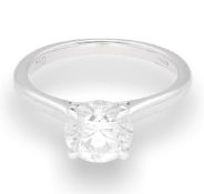 18Carat White Gold Diamond(1.66ct) Solitaire Ring (Size M 1/2)