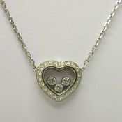 Chopard 18ct White Gold Happy Diamonds Pendant Boxed