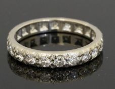 Platinum 950 Diamond 1.50ct Full Eternity Wedding Ring (Size P) 4mm