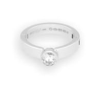 18Carat White Gold 0.55ct Diamond Rubover Set Solitaire w/ Hinged Shank (Size M)