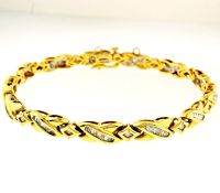 18Carat Yellow Gold Baguette Diamond (2.00ct) Tennis Bracelet 5mm Wide