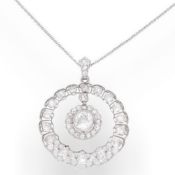 Antique Platinum & Rose Cut 4.00ct (1.50ct Centre) Diamond Drop Pendant 30x40mm