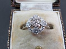 Beautiful Vintage 18ct Gold & Platinum 1ct Diamond Ring