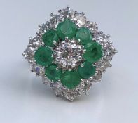Diamond and Emerald Ring 18k
