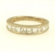 Platinum 950 Princess Cut Diamond 1.00ct Eternity Ring (Size L 1/2) 4mm Widest