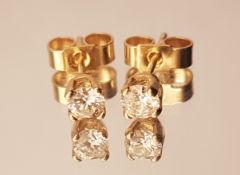 18kt Gold Solitary Earring Studs - 0.50ct Diamond (1.10grams)