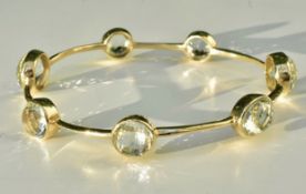 Green Amethyst Bangle Bracelet 18k