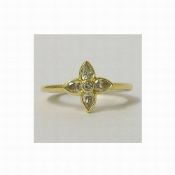 Boodles 18k Yellow Gold Diamond Motif Flower Ring