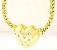 18ct Yellow Gold 16.5'' Diamond(0.33ct) Heart Pendant (20x19mm)