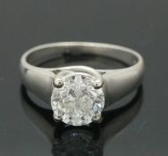 14Carat White Gold Diamond(1.58ct) Solitaire Ring (Size M)