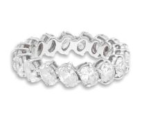 18carat White Gold Oval Cut Diamond(5.61ct) Full Eternity Ring (Size N) 5mm Wide