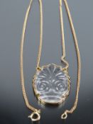 Stunning Vintage 18ct Gold & Rock Crystal Ilias Lalounis Pendant Necklace