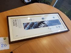 Jaguar Engine History Display Print in wooden frame 37