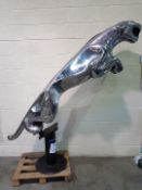 8ft Jaguar Dealership Leaping Cat On Podium