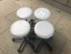 4x Cream Adjustable Stool