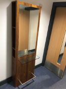 Wall Mounted Beauty Station with Mirror and Side Storage