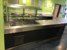Moffat Catering, Corner Stainless Steel Serving Counter With Open Front Display Fridge.