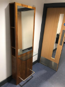 Wall Mounted Beauty Station with Mirror and Side Storage