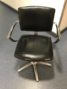 Black Leather Snake Skin Hairdressing / Barber's Chair