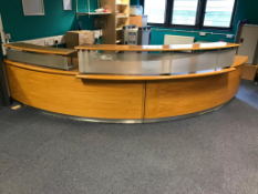Large Curved Wooden Reception Desk