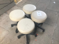 4x White Adjustable Stool