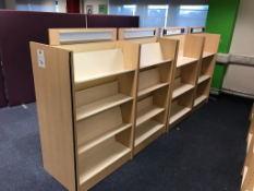4x Double Sided Magazine Shelving Units