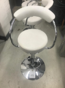 5x White Leather Adjustable Chairs