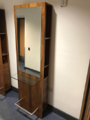 Wall Mounted Beauty Station with Mirror and Side Storage