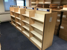 4x Double Sided Magazine Shelving Units