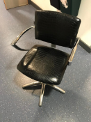 Black Leather Snake Skin Hairdressing / Barber's Chair
