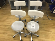 4x Small White Adjustable Beauty Stool