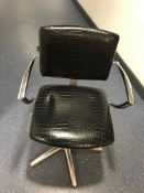 Black Leather Snake Skin Hairdressing / Barber's Chair